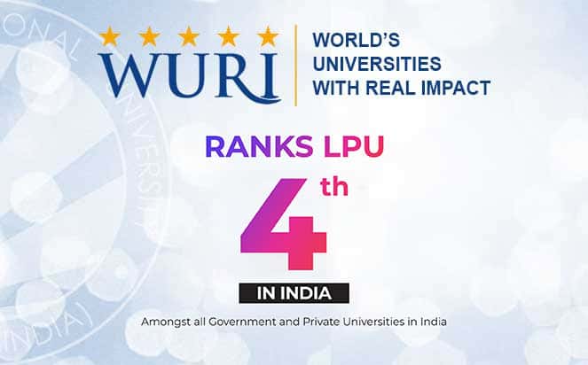 The prestigious WURI Rankings 2026 has ranked us fourth in India among both government and private universities.