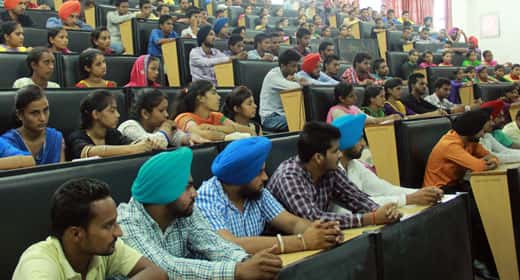 Attending general orientation at the university