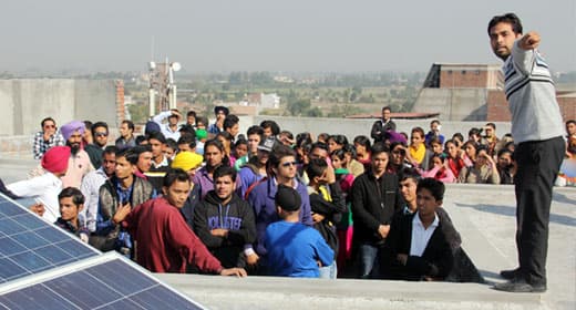 During the guided trip of the campus